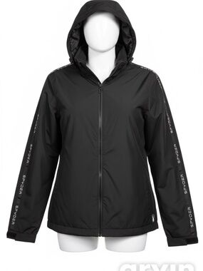 Spyder Black Rain/wind jacket with hoodie